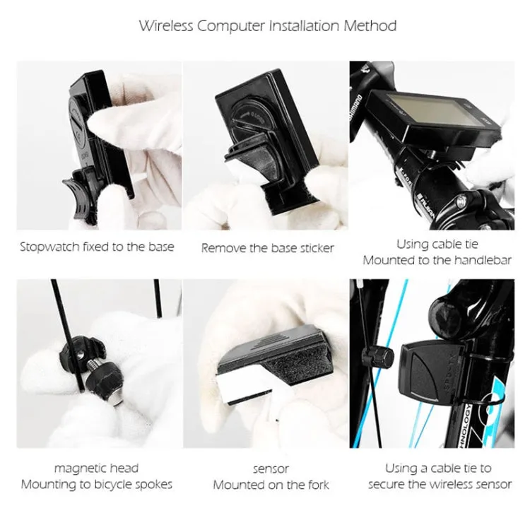 2.8 inch English Wireless Waterproof Cycle Computer LCD Odometer Speedometer with Extension Holder