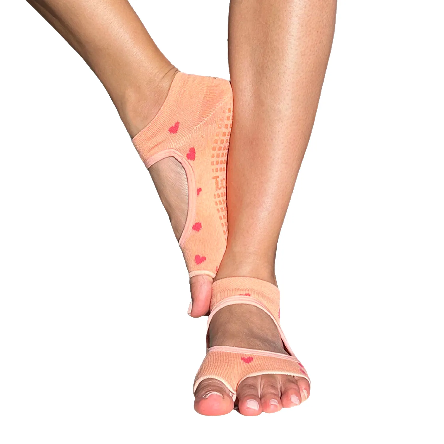 Allegro - Scattered Hearts Peach - Grip Socks