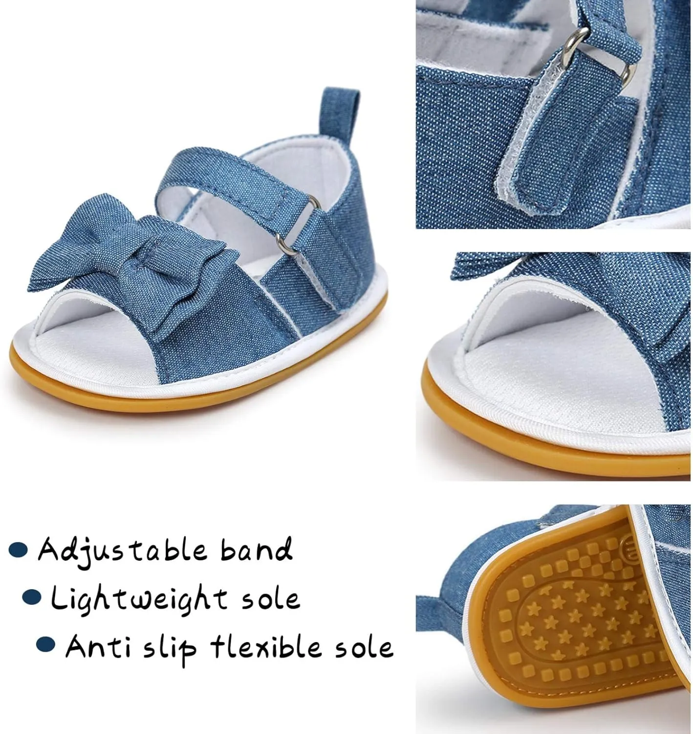 Baby Boys Girls Sandals Rubber Sole Outdoor First Walker Toddler Girls Boys Summer Shoes