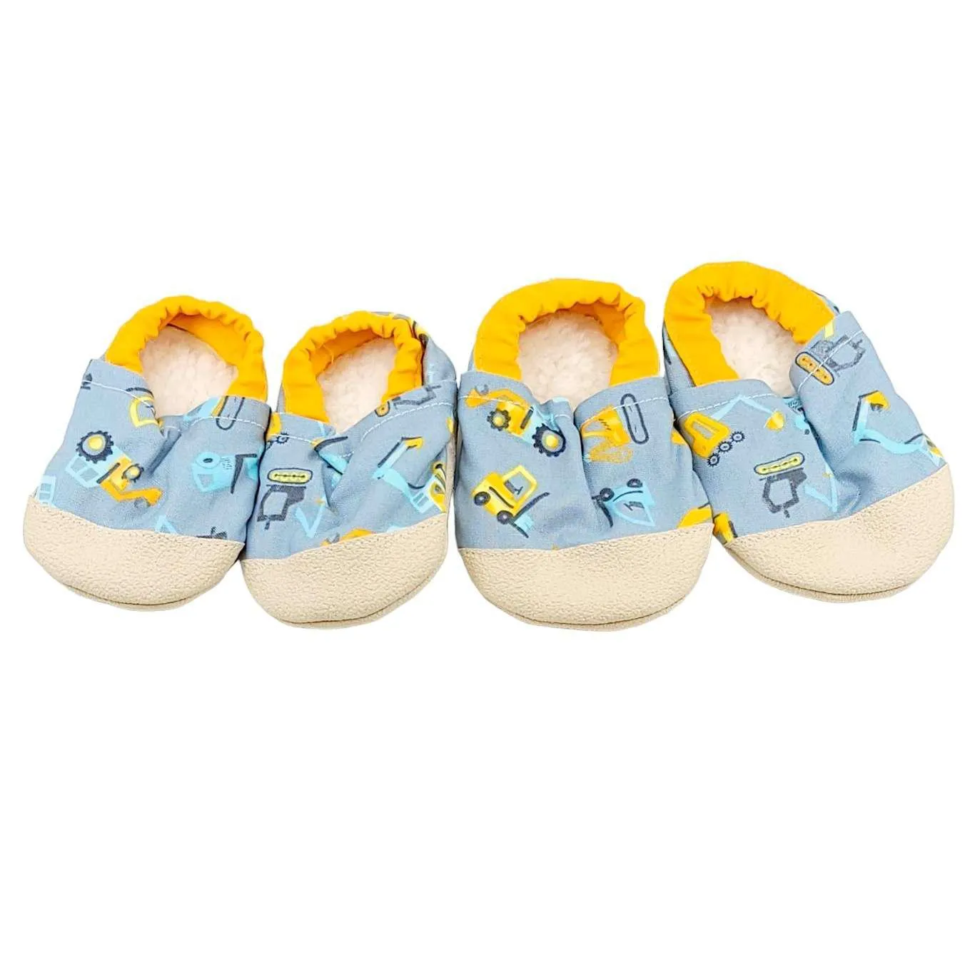 Baby Shoes - Construction Vehicles (0-6mo or 6-12mo) by This Brave Journey