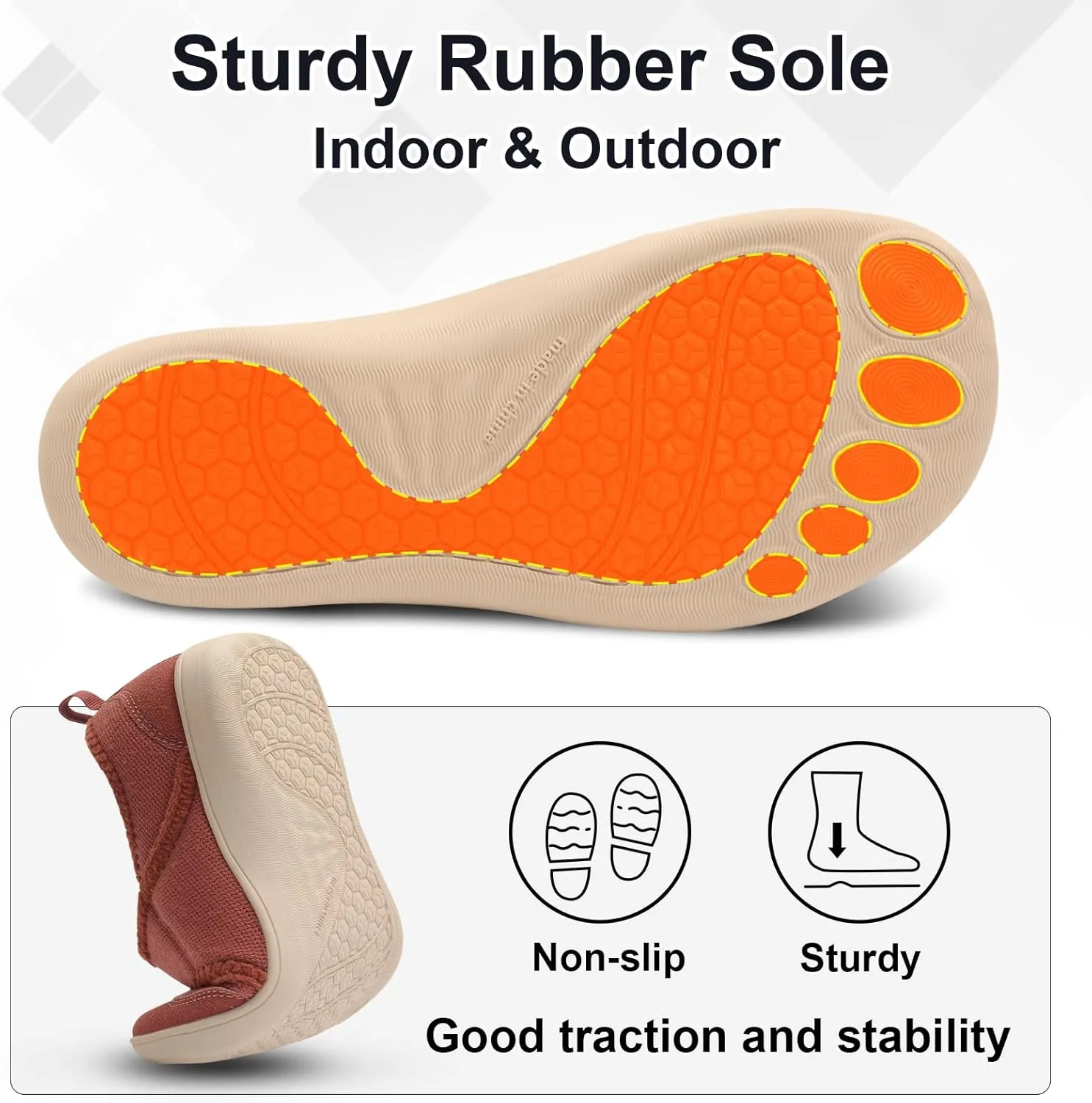 BARERUN Womens Slippers Wide Diabetic Shoes for Women Adjustable House Slippers Swollen Bunions Neuropathy House Shoes Stable Non Slip Barefoot Walking Shoes Indoor Outdoor