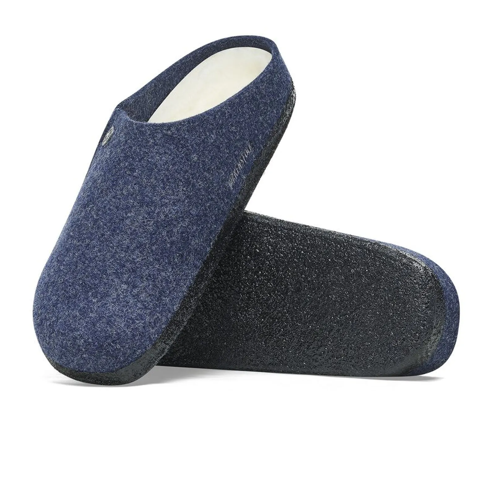 Birkenstock Zermatt Slipper (Men) - Dark Blue Wool/Natural Shearling