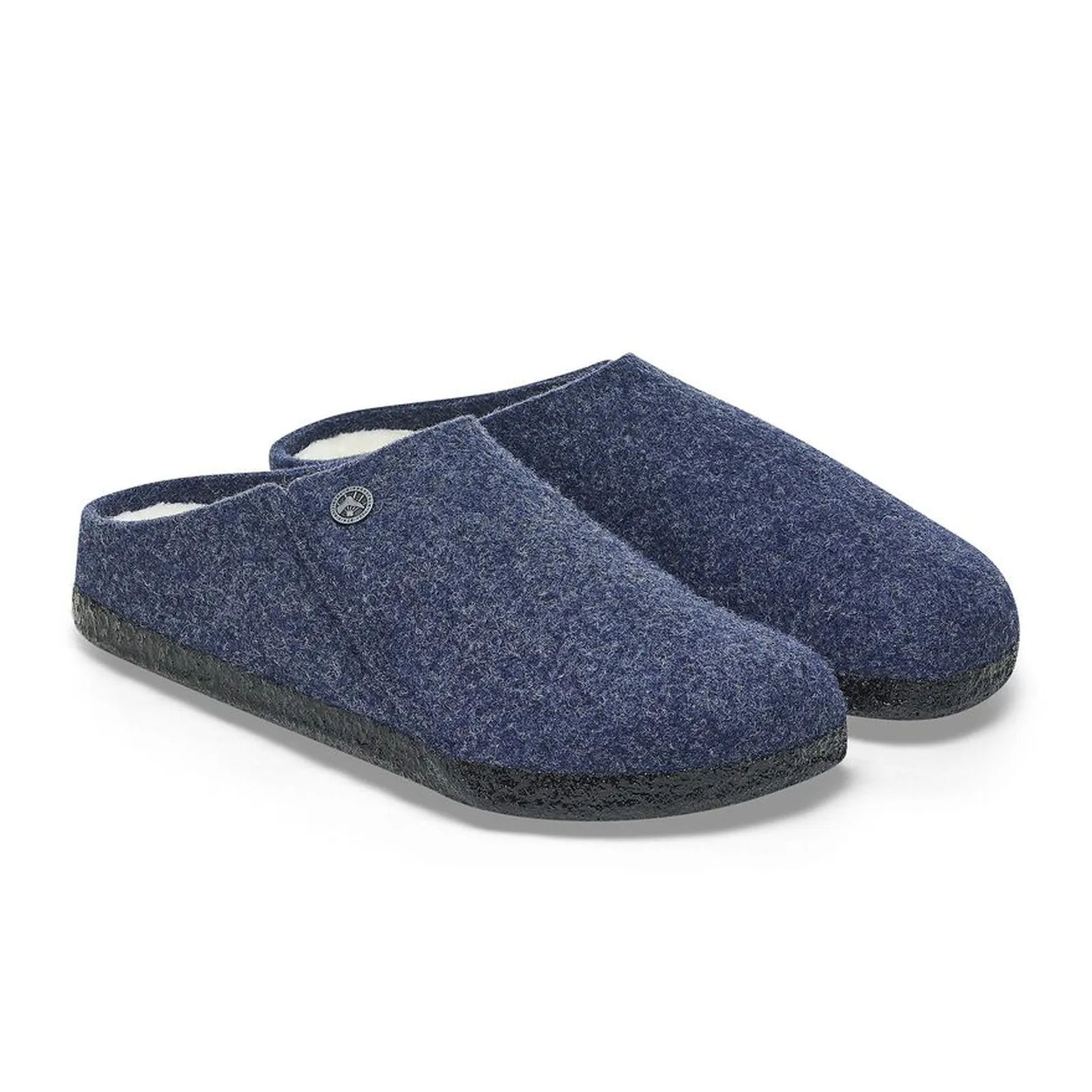 Birkenstock Zermatt Slipper (Men) - Dark Blue Wool/Natural Shearling