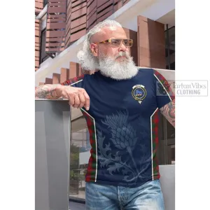 Bruce Old Tartan Cotton T-shirt with Family Crest and Scottish Thistle Vibes Sport Style