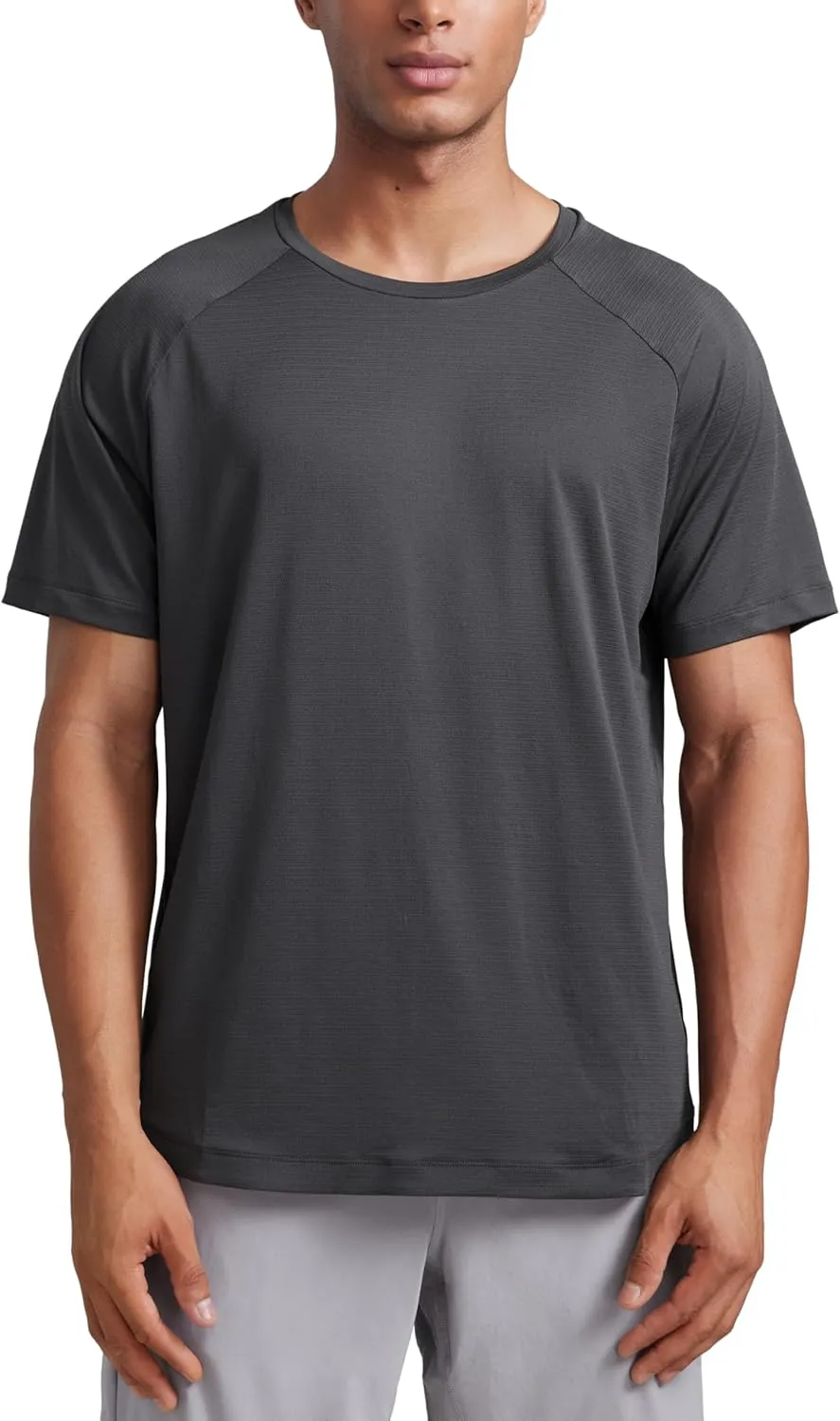 CRZ YOGA Mens Lightweight Athletic T-Shirts Moisture Wicking Running Workout Shirt Short Sleeve Gym Tops