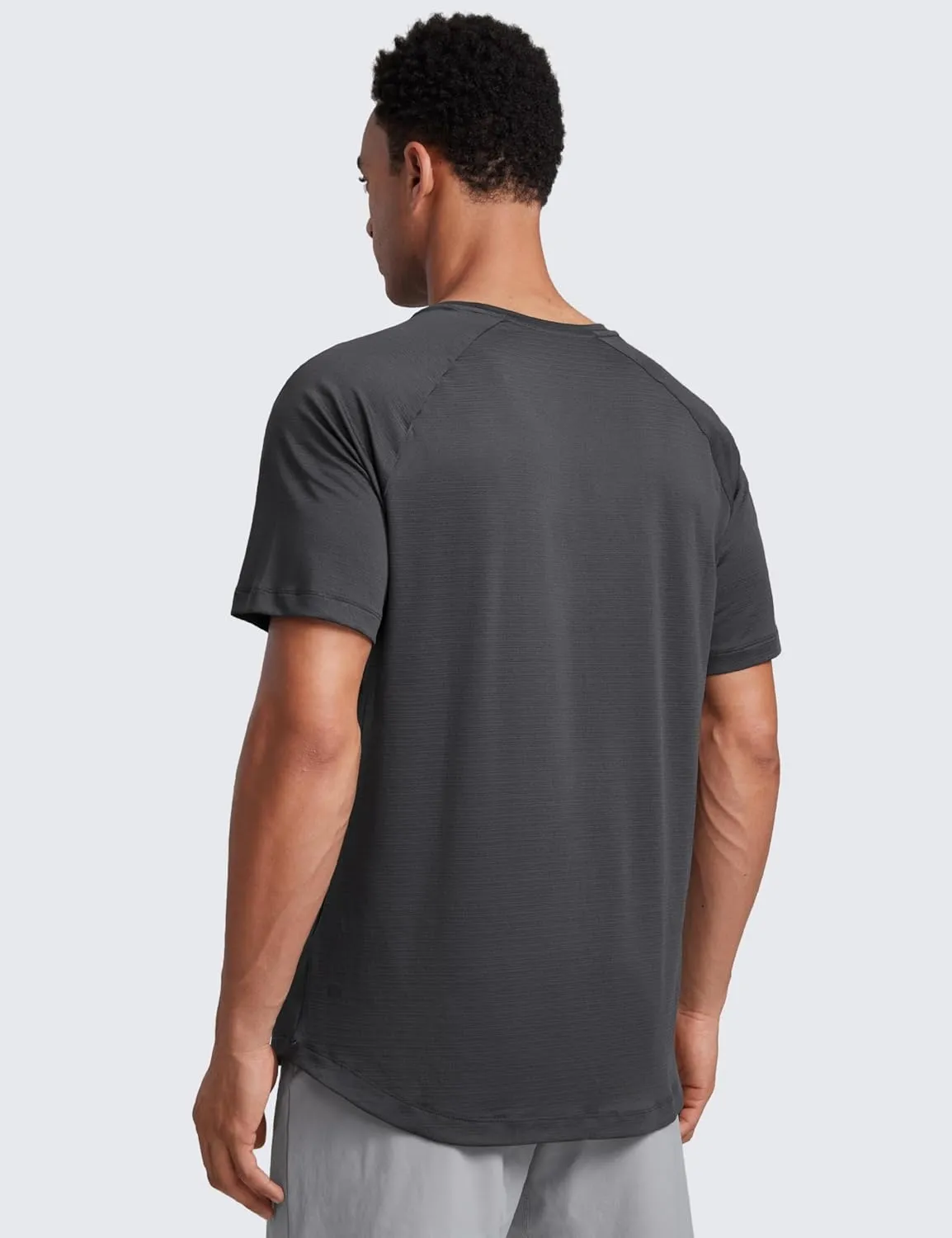 CRZ YOGA Mens Lightweight Athletic T-Shirts Moisture Wicking Running Workout Shirt Short Sleeve Gym Tops