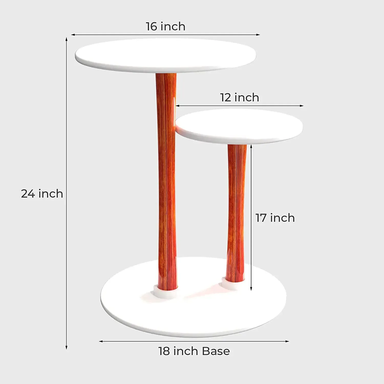 Dime Arts Shoppee Modern Double Top Round Coffee Table/Side Table/CenterTable/Beside Table. (Black) (Black)