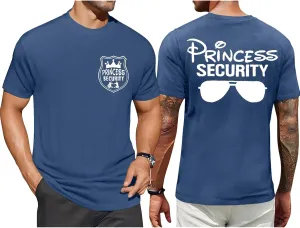 FRYAID Princess Security Team Shirt Men Magical T-Shirt Magic Kingdom Tees Dad Birthday Party Family Trip Short Sleeve Tops