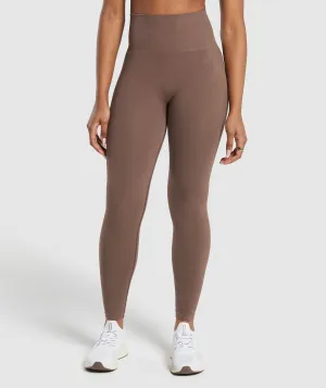 Gymshark Cotton Seamless Leggings - Soft Brown