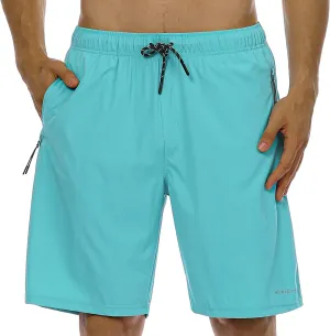 HODOSPORTS Mens No Liner Swim Trunks Quick-Dry with Zipper Pockets