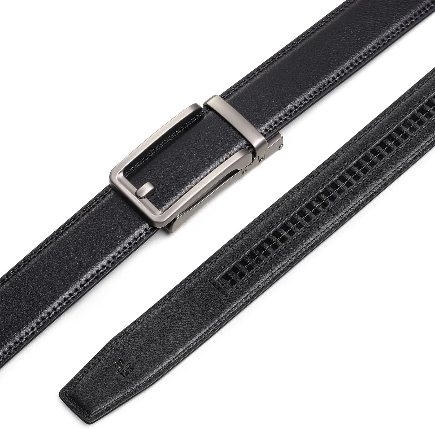 SENDEFN Men's Leather Dress Casual Belt 1 3/8" Automatic Adjustable Click Buckle Belts with Gift Box