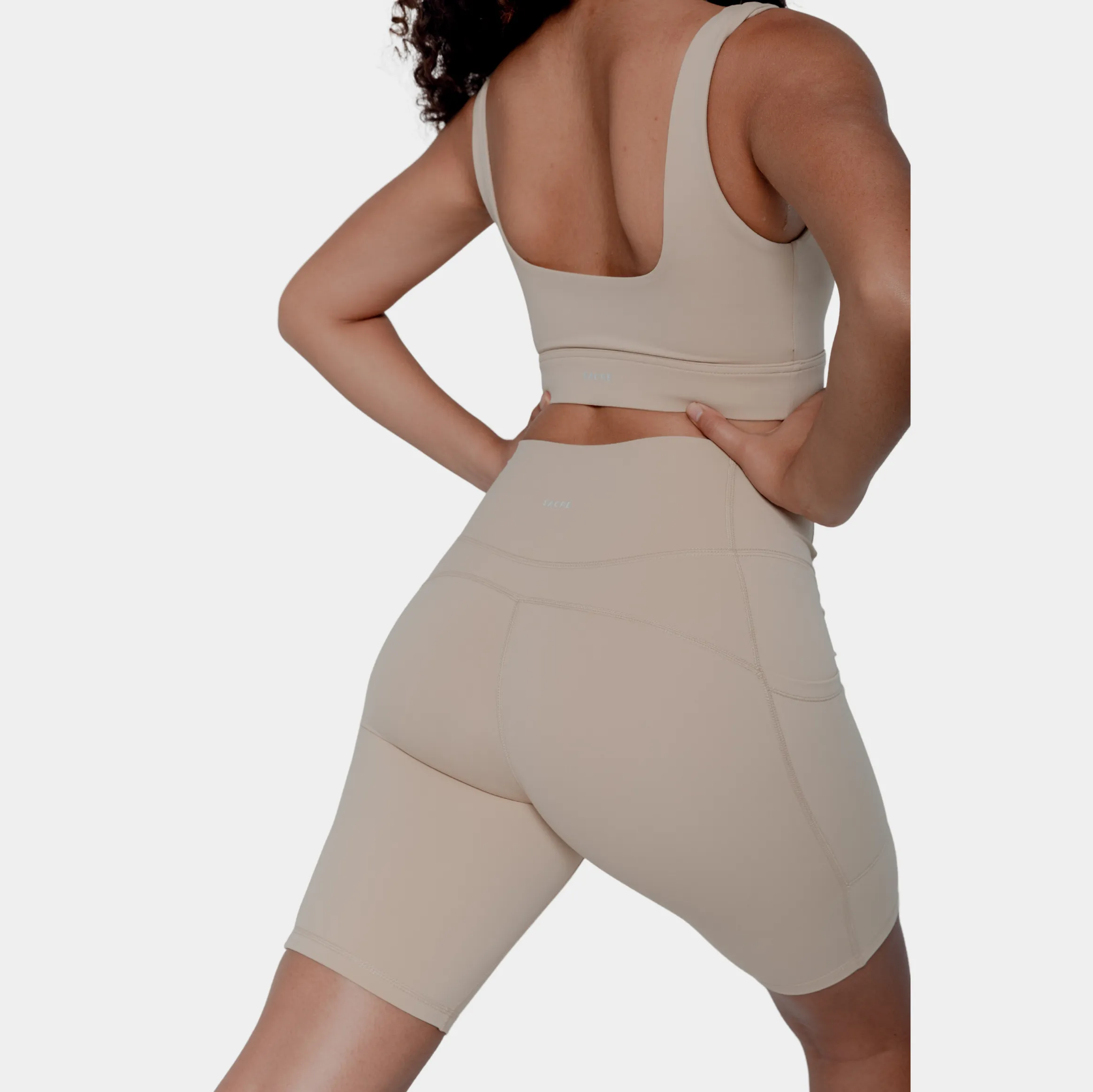 Shayla Biker Shorts Womens Shorts (Beige)