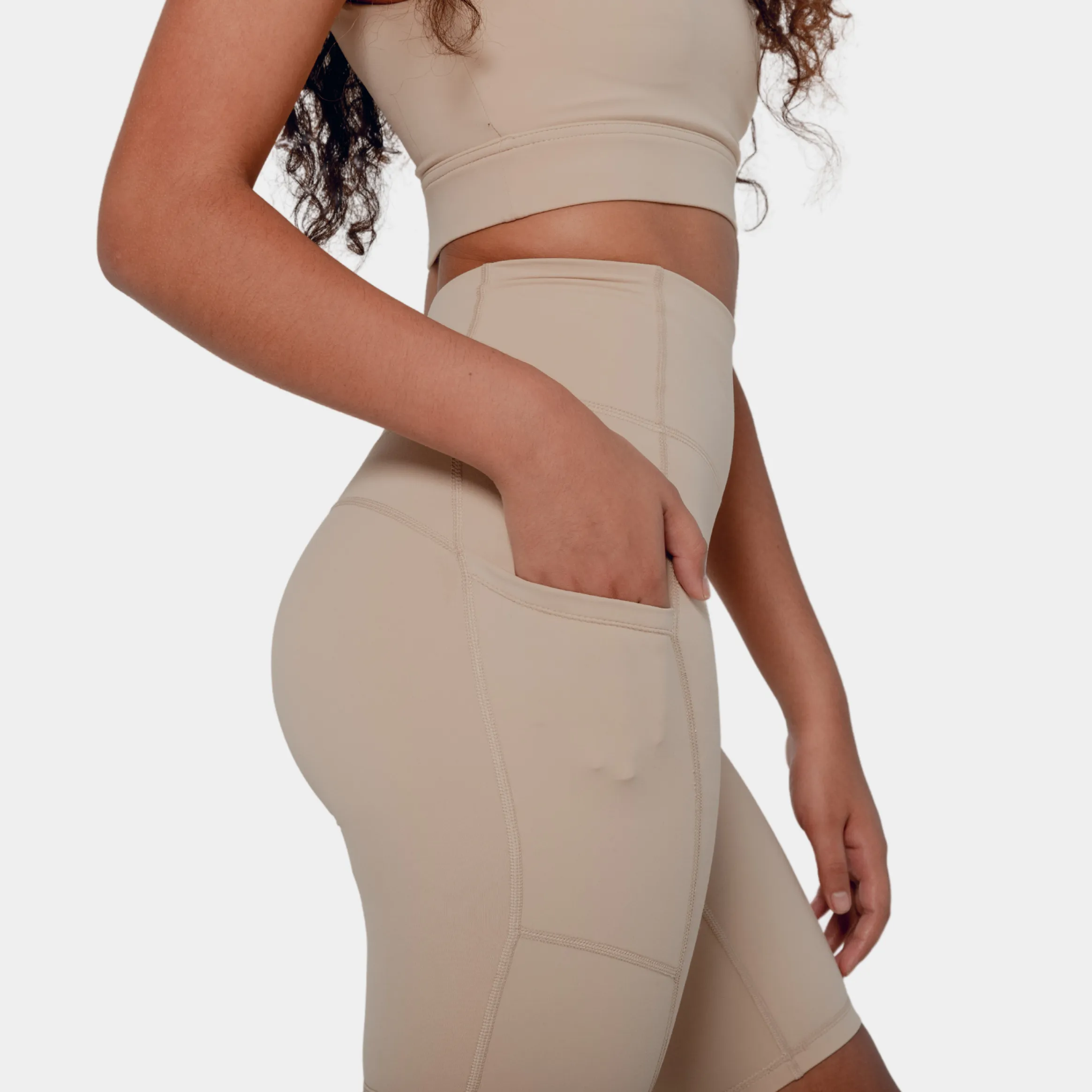 Shayla Biker Shorts Womens Shorts (Beige)