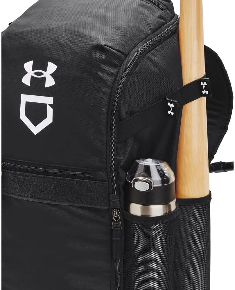 Under Armour Unisex-Adult Utility Baseball Backpack Print, (003) Black / / White, One Size Fits All