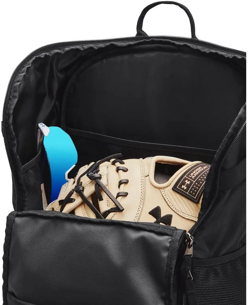Under Armour Unisex-Adult Utility Baseball Backpack Print, (003) Black / / White, One Size Fits All