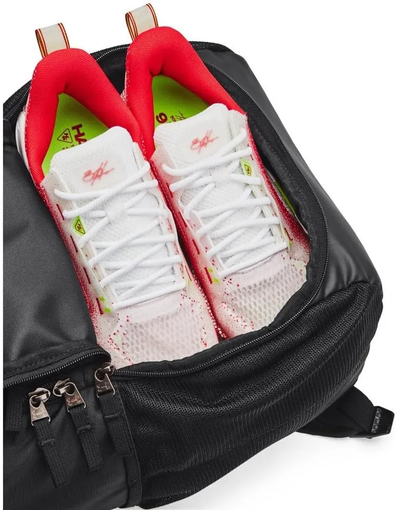 Under Armour Unisex-Adult Utility Baseball Backpack Print, (003) Black / / White, One Size Fits All
