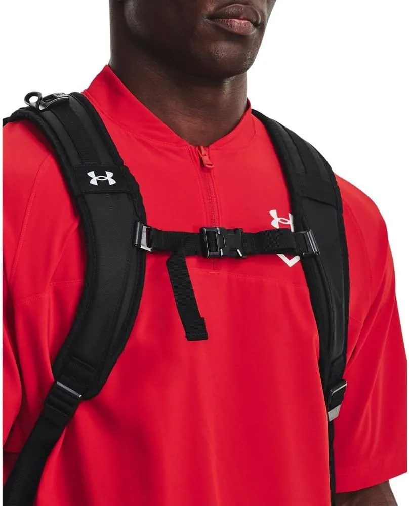Under Armour Unisex-Adult Utility Baseball Backpack Print, (003) Black / / White, One Size Fits All