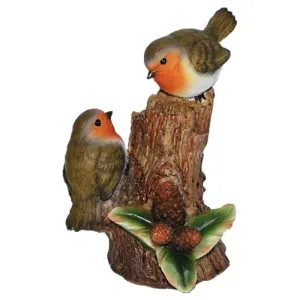 Vivid Arts 15cm Robin on Tree Stump - BG-XM05-D