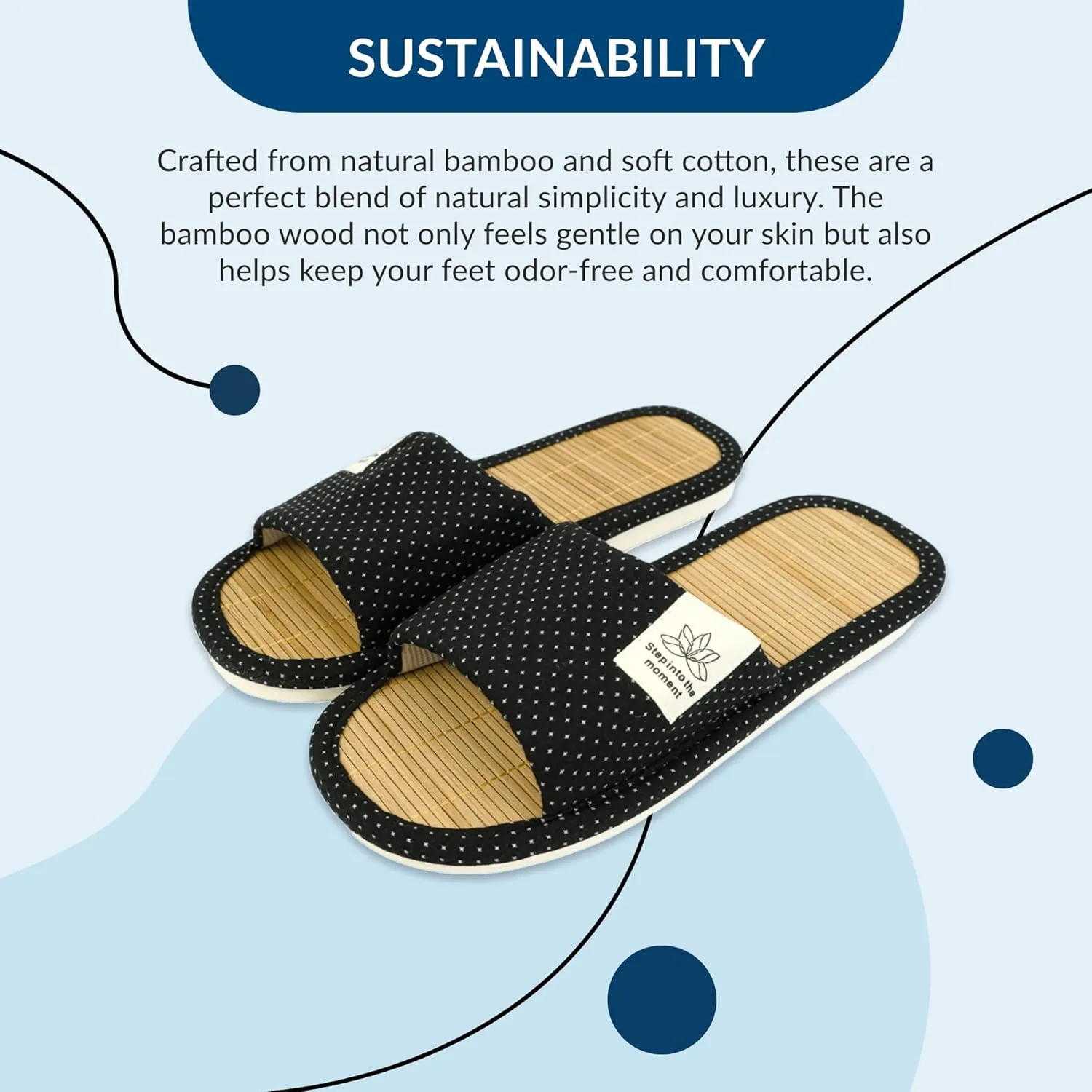 Zenley - Japanese Bamboo House Slippers for Women and Men Indoor - Organic Soft Cotton Fabric for Ultimate Comfort